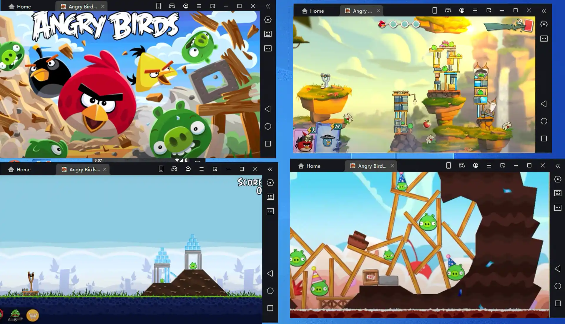 ldplayer running 4 angry birds games